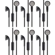6x Moki Stereo In-Ear Earphones 3.5mm Headset w/Volume Control/In-Line Mic BLK
