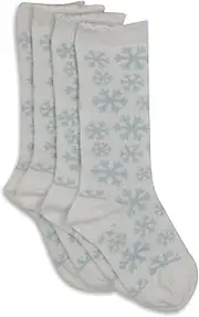 [Jefferies Socks] Little Girls' Snowflake Knee High Sock Pack (Pack of 2)