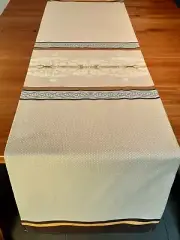 40cm× 180cm Mocca/Brown "White Motif" Casual/Outdoor/Modern Alfresco T/Runner