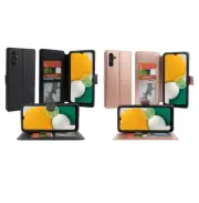 For Samsung Galaxy A13 5G Case, Leather Wallet Pouch + Tempered Glass Protector