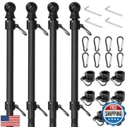 FIASON Tangle Free 5 FT Thickened Flag Pole, Stainless Steel, Suitable for Re