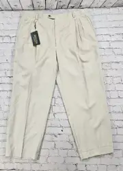 Zanieri Beige Solid Wool Dress Pants Reda Fabric MADE IN ITALY MENS SIZE 42