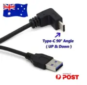 USB-C Up Down Left Right Angle Plug to USB 3.0 Power Data Adapter Cable M/M AU