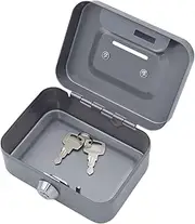Small Lock Box – Metal Compact Cash Box Design | Durable Lockable Cash Box With Secure Key Access | Safe Lock Box Ideal For Home, Office, School & Storing Money Or Valuables