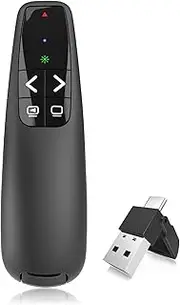 Wireless Presenter Green Ergonomic Presentation Remote Control Laptop PowerPoint 2.4GHz USB-C Presentation Remote Control Presenter Pointer Presentation Pointer for Windows Mac Linux