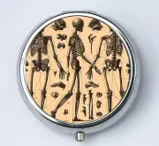 Anatomy Skeletons pillbox Pill case box holder medical gothic psychbilly