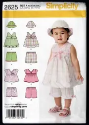 UNCUT Sewing Pattern-Simplicity Child - 2625 - Size A - 2 Tops - 2 Shorts - Hat