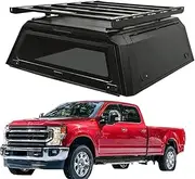 ATATNK 4x4 Aluminum Alloy Waterproof Hard Top Pickup Canopy Truck Bed Topper Pickup Camper Topper Hard Tri Fold Tonneau Cover Truck Cap Compatible for F250