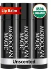 3x Moroccan Magic Argan & Essential Oil Organic Lip Balm Unscented New