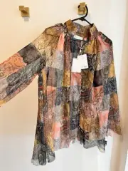 Zimmerman long sleeve multicoloured floral shirt size 0