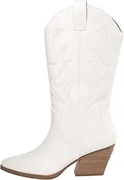 [Kassie Daniela] ~ Julia ~ Women Western Cowboy Stitched Pointed Toe Heel Ankle Mid Shaft Fashion Boots Cowgirl