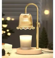 Candle Warmer Lamp with Timer, Adjustable Hight, Vintage Flower 2 Bulbs, Dimable