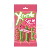 Xtreme Sour Straps Watermelon Flavour Candy Lollies Pack 160g X 12 Bags