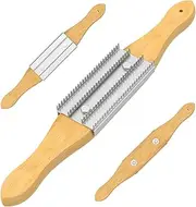 FUYGRCJ Buffing Wheel Rake 15inch Sturdy Polishing Wheel Rake with Spare Steel Rake Tooth Durable Polishing Rake with Wooden Handle Remove and Clean Compounds from Buffing Wheels(Wool,Light brown)