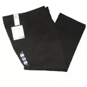 Dockers Mens Pants 34x29 Black Easy Khaki Pleated Cuffed Relaxed Fit New