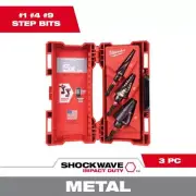 Milwaukee Drill Bit Combination Set Impact Duty Titanium Step Bit Kit Hex (3Pc)