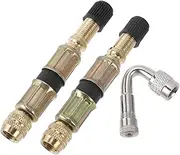 X AUTOHAUX 1 Set 45 Degrees Copper Tire Valve Extension with Flexible Plastic 75mm Tyre Valve Stem Extender for Car Motorcycle RV Truck Bike