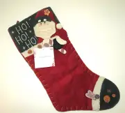 NWT Target Prima Creation Santa Folk Buttons Red Christmas Ho Ho Ho Stocking 18"
