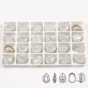 White Opal Glass Rhinestones Silver Base Crystal Stones Garment Craft Decoration