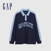 在飛比找momo購物網優惠-【GAP】男裝 Logo純棉長袖POLO衫-海軍藍(8412