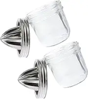COLLBATH 2pcs Stainless Steel Manual Citrus Juicer Handheld Orange Lemon Squeezer for Home Kitchen Versatile Juicing with Stylish Jar Easy to Use Clean