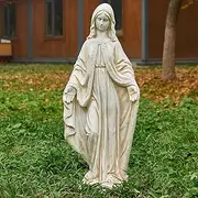 Keslecy Virgin Mary Statue, Outdoor Garden Religious Decorations, Outdoor Mother Mary Statue, Garden Sculptures & Statues for Home Yard Patio Lawn Deck Hallway, Ivory