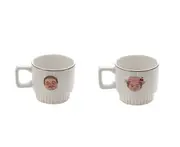C71 2PCS Grandpa and Grandma Couple Set Cup with Spoon Good Morning Handsome Beautiful Coffee Mug for His and Hers Valentines Day Gift