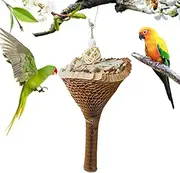 Shredding Toys for Birds,Cone Design Natural Bird Foraging Chew Toys - Parrot Toys, Bird Parrot Toy with Hook, Chewable Parrot Toys, Cage Accessories for Rope Bungee Bird Toy