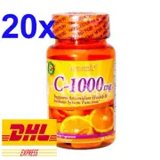 20 Bottle ACORBIC Vitamin C 1000 mg Mineral Antioxidant Immune Health Vegetarian
