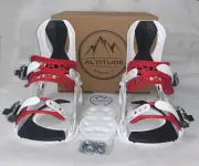 WOMEN'S ALTITUDE RIDER 4X4 BURTON 3D EST SNOWBOARD BINDINGS WHITE/RED L/XL 10+