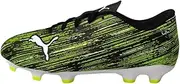 [PUMA] Unisex-Child Ultra 4.2 Fg/Ag Jr Soccer Shoe, Black White-Yellow Alert
