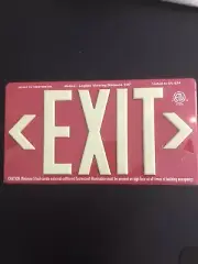 Commercial / Industrial glow in the dark EXIT sign JESSUP PM 100/S100R/7/08