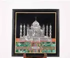 12'' antique black Marble Center wall panel Table Top Inlay mosaic taj mahal