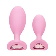 First Time Crystal Booty Duo Silicone Butt Plug Set