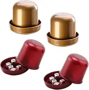 JOINPAYA 4 Piece Dice Cup Set 5 Dice Bar Ktv Screens Plastic Perfect for Parties and Gaming