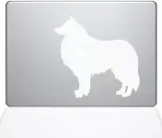 The Decal Guru I Love My Collie Decal Vinyl Sticker, 15" MacBook Pro, White