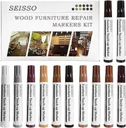 SEISSO Furniture Touch Up Markers, Wood Repair Kit for Furniture, 12 Colors Wood Touch Up Markers for Scratches, New Upgrade Furniture Repair Kit - Restore Wooden Table, Cabinet, Floors, Door