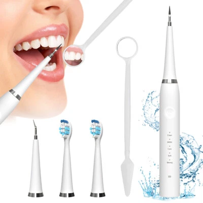 2 in 1 Tartar Remover Electric Toothbrush Teeth Cleaning Kit with Replacements