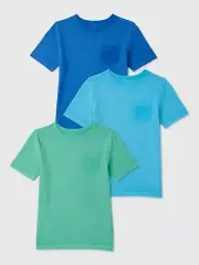 Wonder Nation Boys Jacquard Short Sleeve T-Shirt, 3-Pack, Small (6-7)