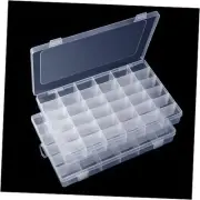 2 Pack 36 Grids Clear Storage Containers Plastic Organizer Clear-36 Grids*2