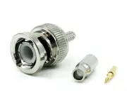 2pcs RF Connector BNC Male PlugCrimp Delrin Insulation Gold Pin LMR100 RG174