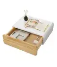 Floating Nightstand White with Drawers Modern Bedside Table Organiser Fully