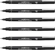 UNI-BALL PIN DRAWING PEN FINELINER ULTRA FINE LINE MARKER 0.6mm Black Ink - [Pack of 12]