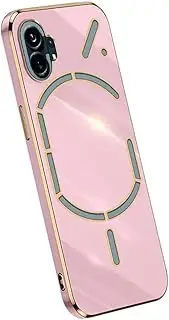 [Topme] Silicone Case for NothingPhone (1) / Nothing Phone 1 (6.55 Inches), [Gold Edge Style Mobile Phone] - Purple