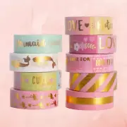 Pink Gold Washi Tape 9 Rolls Foil Masking Tape Decorative