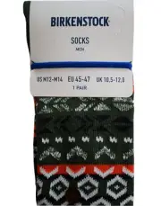BIRKENSTOCK Bronze Green COTTON JACQUARD Men Socks M12-M14 EU45-47 UK10.5-12