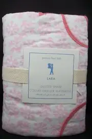 POTTERY BARN KIDS LARA QUILTED SHAM PINK EMBROIDERED FLORAL STANDARD #46