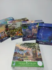 THOMAS KINKADE DISNEY COLLECTION 4X 750 PCS PUZZLES WITH 1000 PCS BONUS PUZZLE