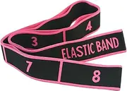 Frediuo Yoga Stretch Strap Yoga Resistance Band Stretching Equipment Exercise Band 8 Segment Elastic Band for Home Stretching Pilates