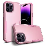 For Apple iPhone 14 Pro Max 3in1 Case Drop Resistant Defender Tradies Hybrid Armor Heavy Duty Rugged Shockproof Tough Cover (Rose Gold)